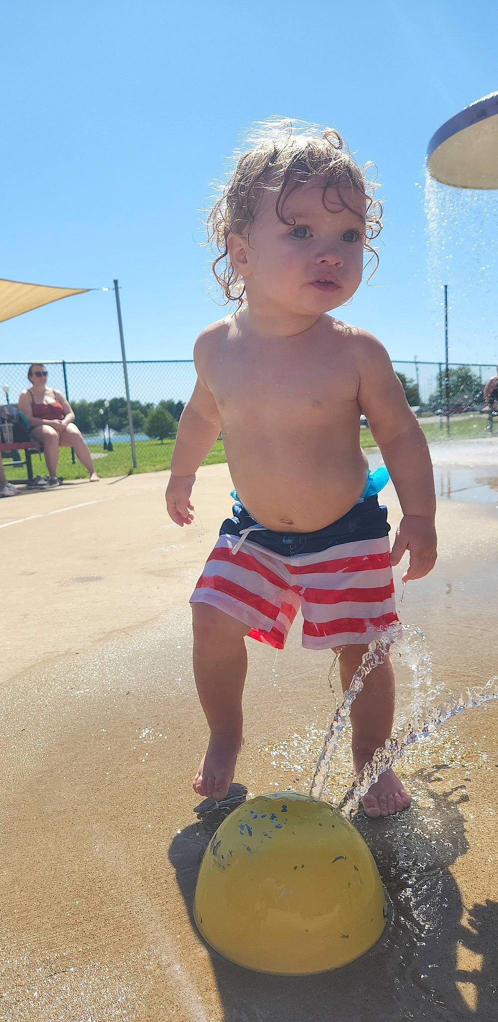 Wesley joined the competition — help win amazing prizes! abdomen, barechested, board_short, chest, cool, eyewear, fun, headwear, human_leg, leisure, neck, people_on_beach, person, recreation, sky, summer, thigh, toddler, tree, trunk