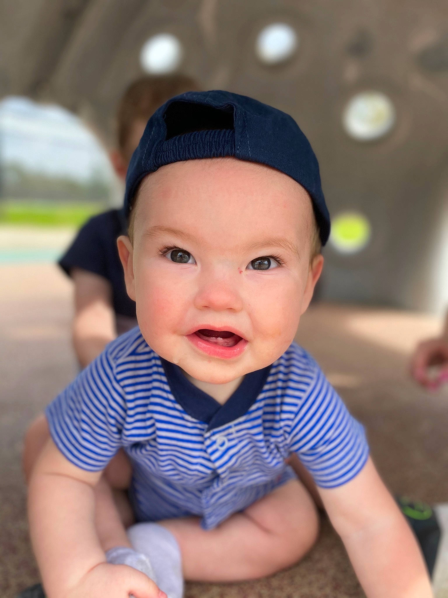 Channing is registered to the contest to win money with this photo: baby, beauty, cap, cheek, child, chin, eye, face, facial_expression, head, headgear, headwear, lip, person, skin, smile, toddler, vacation