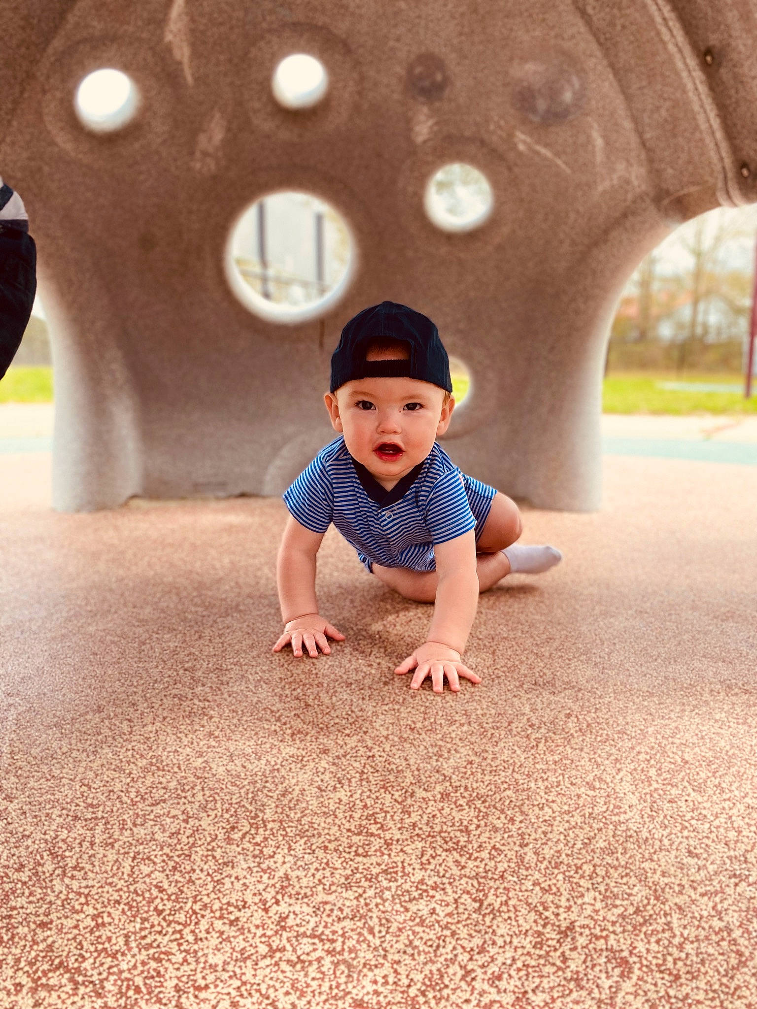 Channing joined the competition — help win amazing prizes! baby, beauty, carpet, child, crawling, design, floor, flooring, fun, headwear, leisure, pattern, person, photography, play, sand, sitting, skin, snapshot, toddler