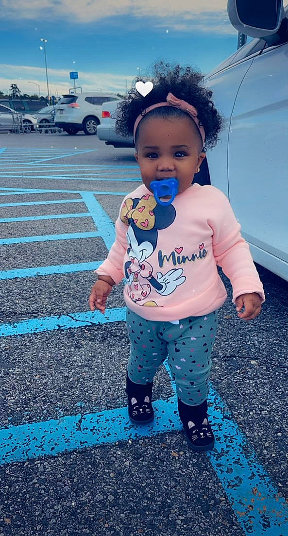 Khloe is registered to the contest to win money with this photo: asphalt, azure, baby_toddler_clothing, blue, cloud, cool, flash_photography, fun, hairstyle, happy, morning, people, person, public_space, recreation, road_surface, sky, standing, toddler, truck