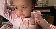 Eliana joined the competition — help win amazing prizes! baby, blanket, child, crown, curly_hair, cute, earrings, gaze, hand, indoor, pink_onesie, playpen, portrait, royalty_costume, seat, stuffed_toy, teddy_bear, tiara, toddler, window_light