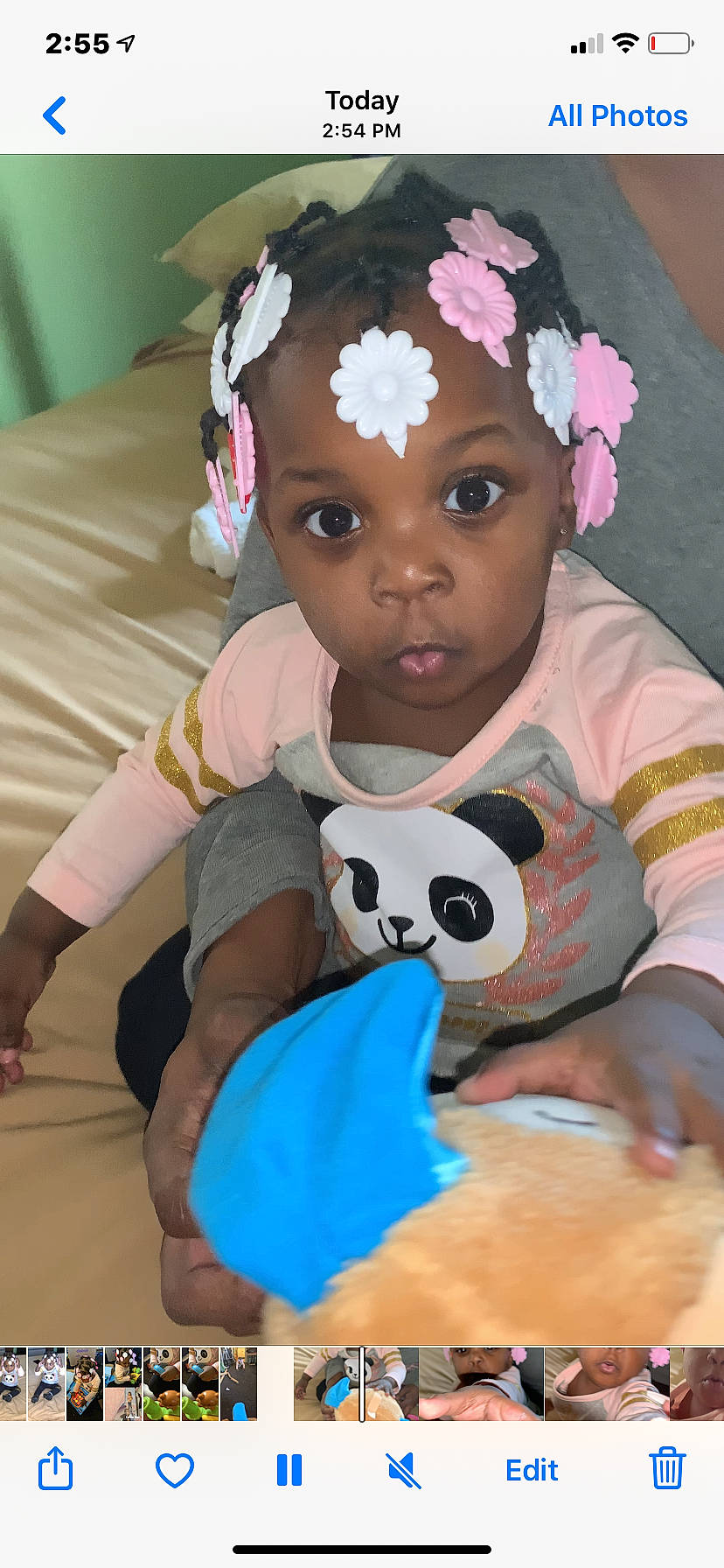 Aziya joined the competition — help win amazing prizes! baby, cheek, child, ear, fawn, hair_accessory, head, headband, headgear, person, pink, play, skin, stuffed_toy, toddler, toy