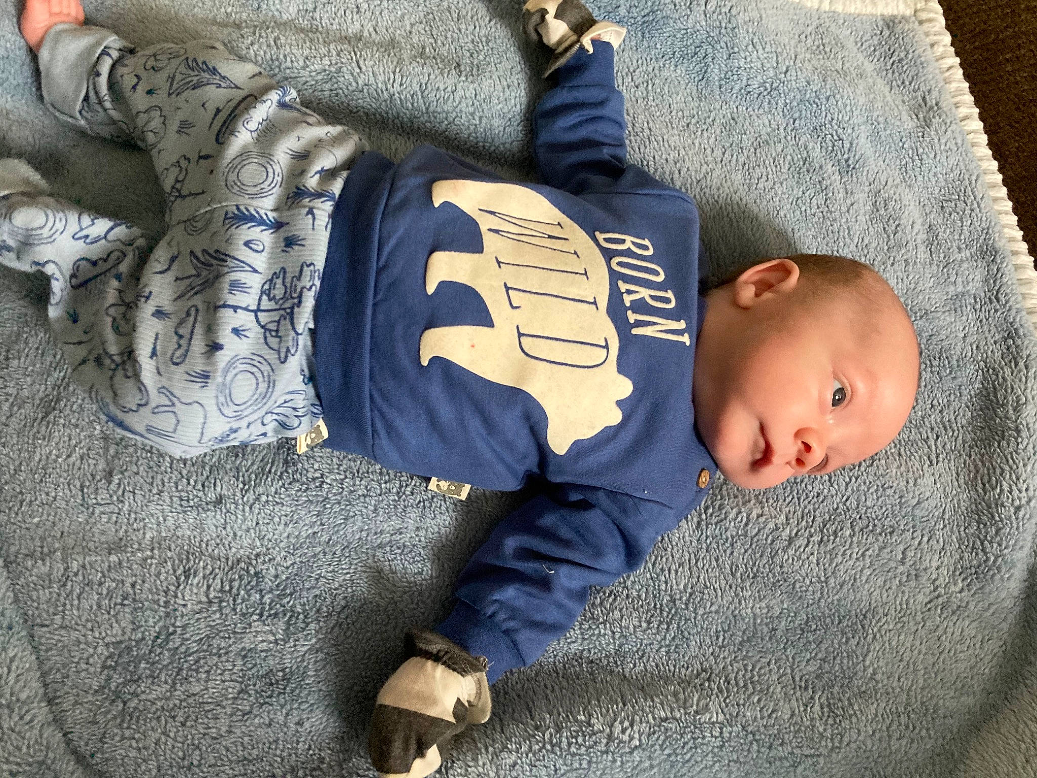 Wilder is registered to the contest to win money with this photo: baby, baby_toddler_clothing, child, comfort, denim, electric_blue, flooring, grass, grey, headgear, linens, nap, pattern, person, sitting, sleep, sleeve, t_shirt, toddler, tree