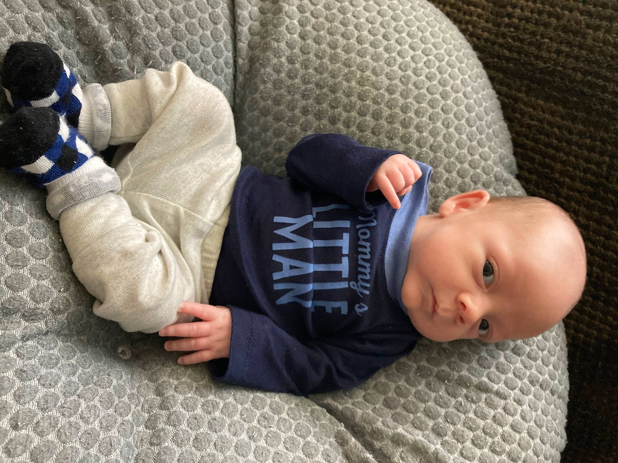 Wilder joined the competition — help win amazing prizes! baby, baby_toddler_clothing, child, comfort, couch, flooring, fur, grass, headgear, linens, mammal, nap, pattern, person, sitting, sleeve, textile, toddler, tree, vertebrate