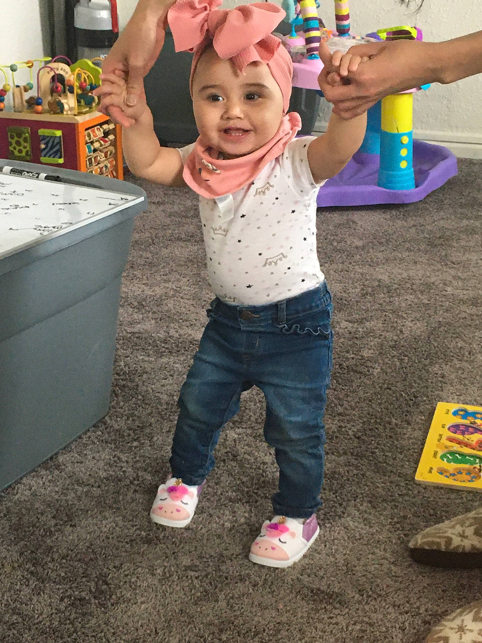 Aylin joined the competition — help win amazing prizes! arm, baby, child, fun, happy, headwear, joy, leisure, party, people, person, play, playground, public_space, recreation, smile, standing, toddler, vacation