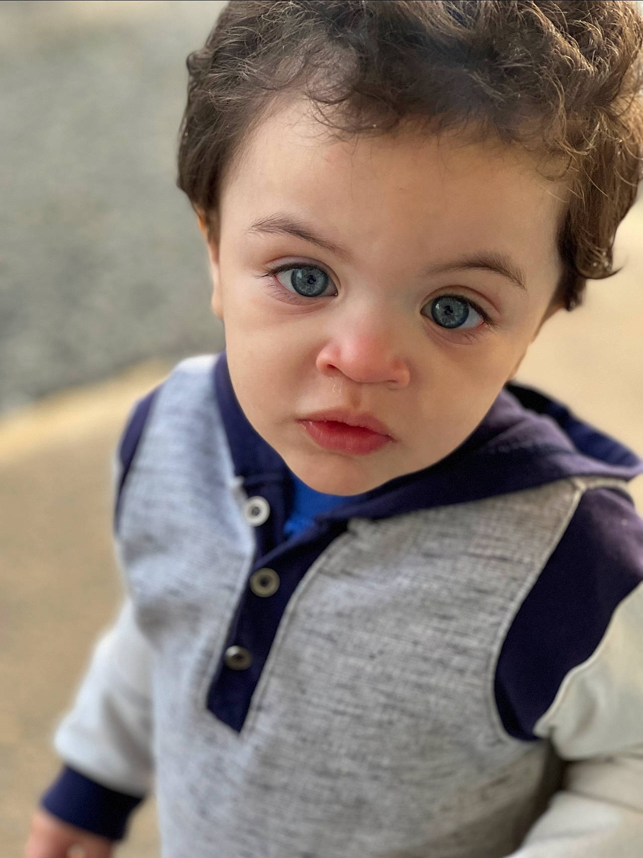 Jalen is registered to the contest to win money with this photo: baby, baby_toddler_clothing, cheek, child, eye, eyelash, face, flash_photography, happy, human_body, iris, lip, neck, nose, person, shoulder, skin, sleeve, toddler, vest