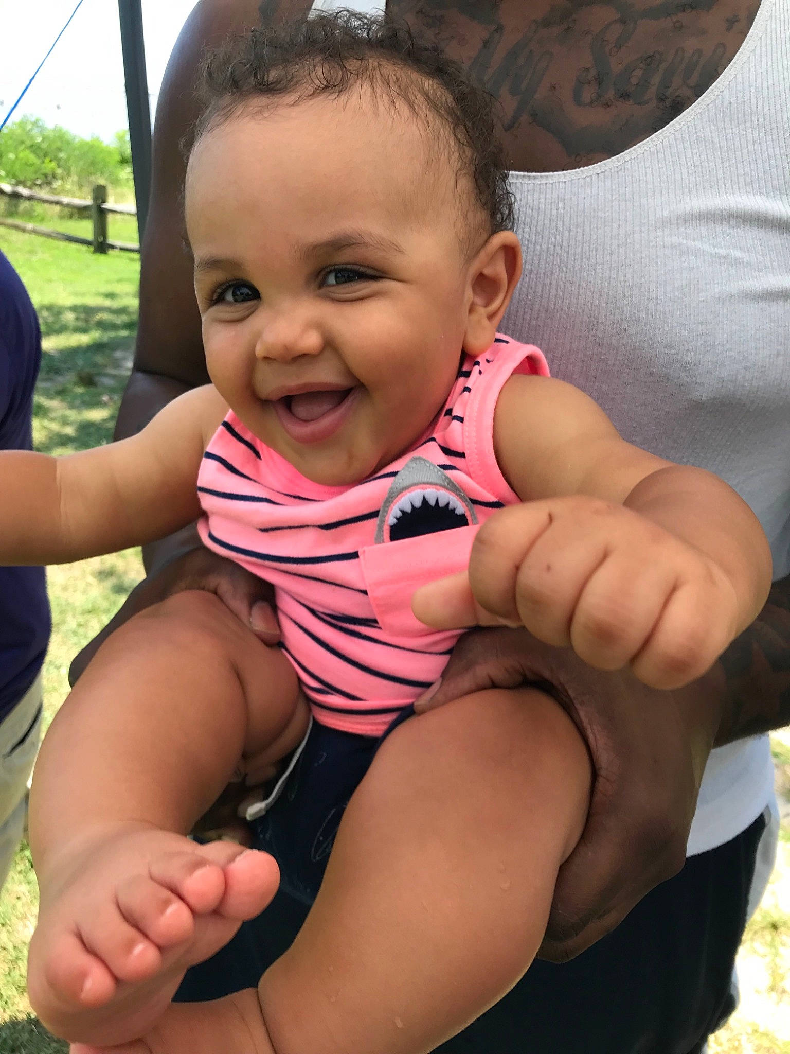 Wayne joined the competition — help win amazing prizes! arm, baby, cheek, child, face, finger, fun, hand, head, joy, leg, muscle, neck, person, pink, skin, smile, summer, thigh, thumb