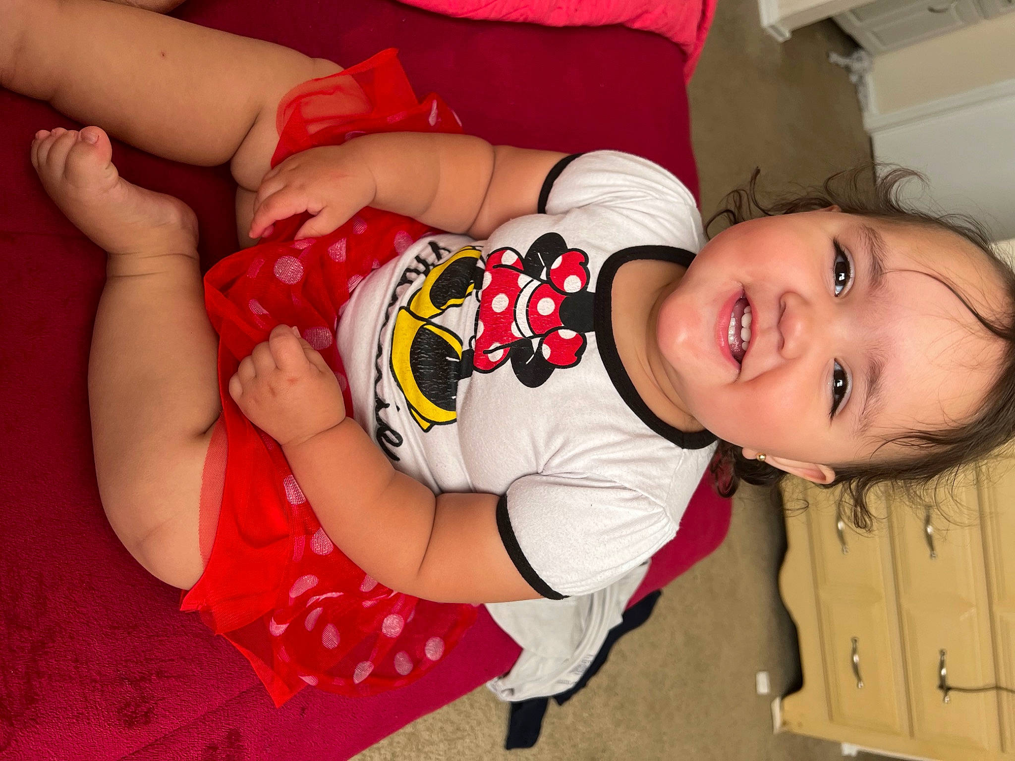 Mercy joined the competition — help win amazing prizes! baby_toddler_clothing, cheek, child, comfort, eye, facial_expression, finger, happy, head, human_body, joint, joy, knee, leg, mouth, person, red, skin, sleeve, smile