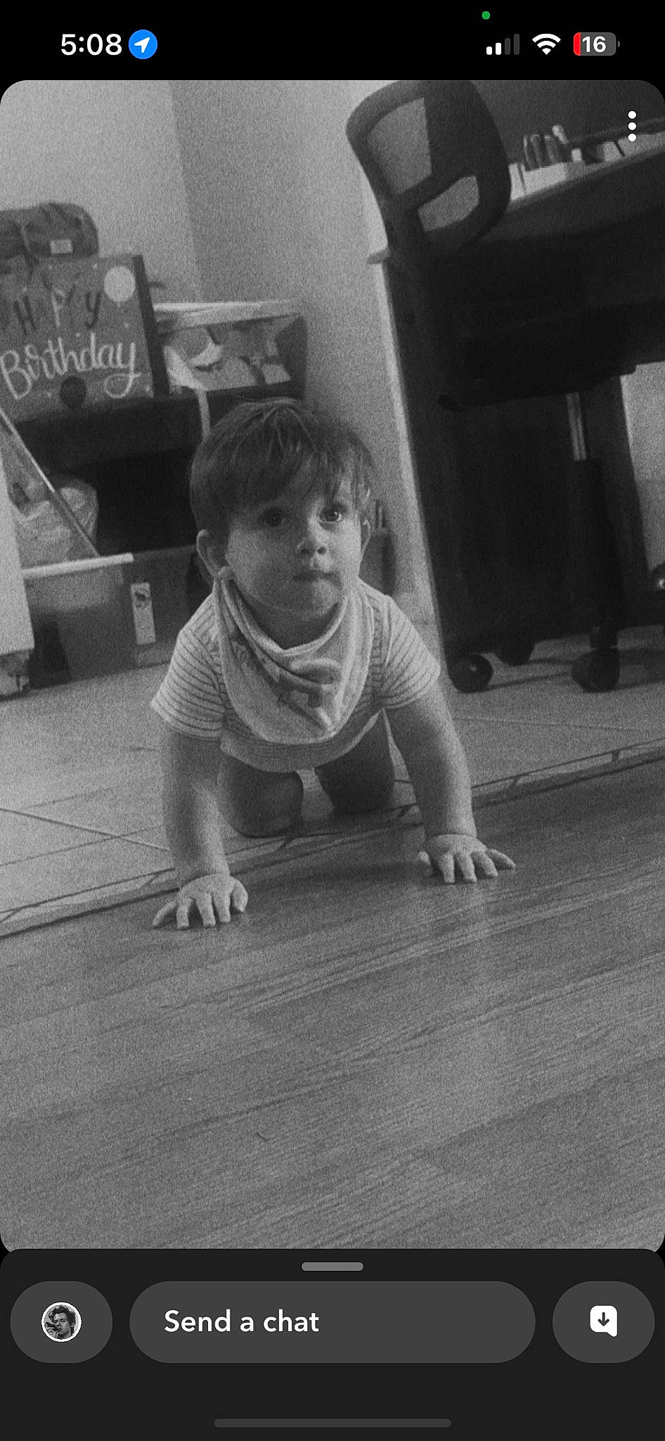 Everett joined the competition — help win amazing prizes! black_and_white, child, chin, crawling, elbow, eye, flash_photography, floor, flooring, grey, hardwood, human_body, human_leg, monochrome, monochrome_photography, person, road_surface, skin, standing, toddler