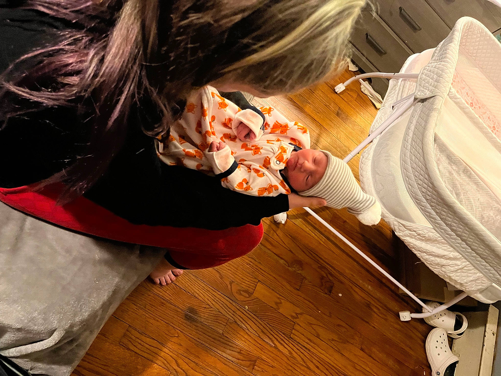 Messiah joined the competition — help win amazing prizes! child, dress, elbow, flooring, fun, hair, happy, hardwood, headwear, human_leg, pattern, person, room, sitting, sleeve, t_shirt, toddler, tree, varnish, wood