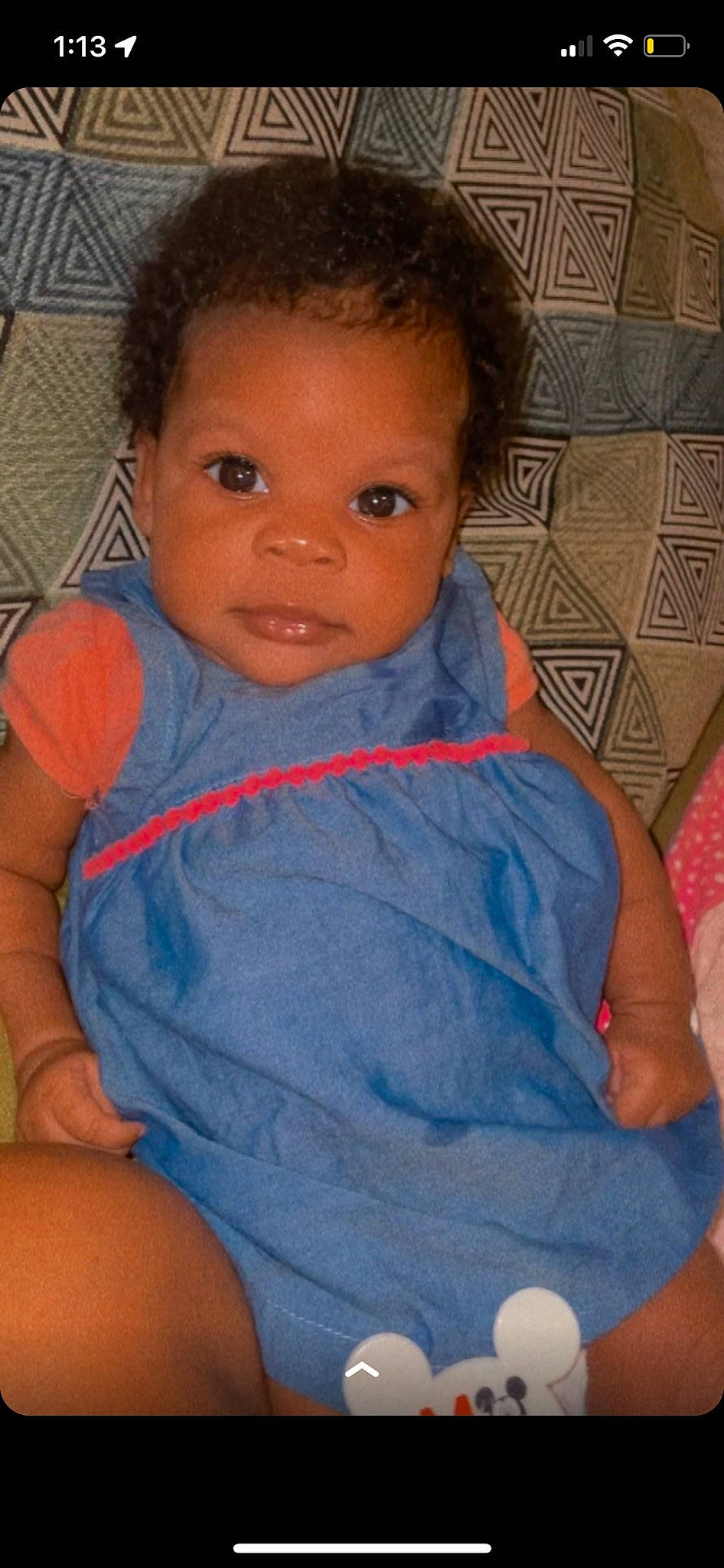 Kelcee is registered to the contest to win money with this photo: azure, baby_toddler_clothing, blue, cheek, child, comfort, electric_blue, eye, eyebrow, hair, happy, iris, lip, mouth, nose, orange, person, skin, sleeve, smile