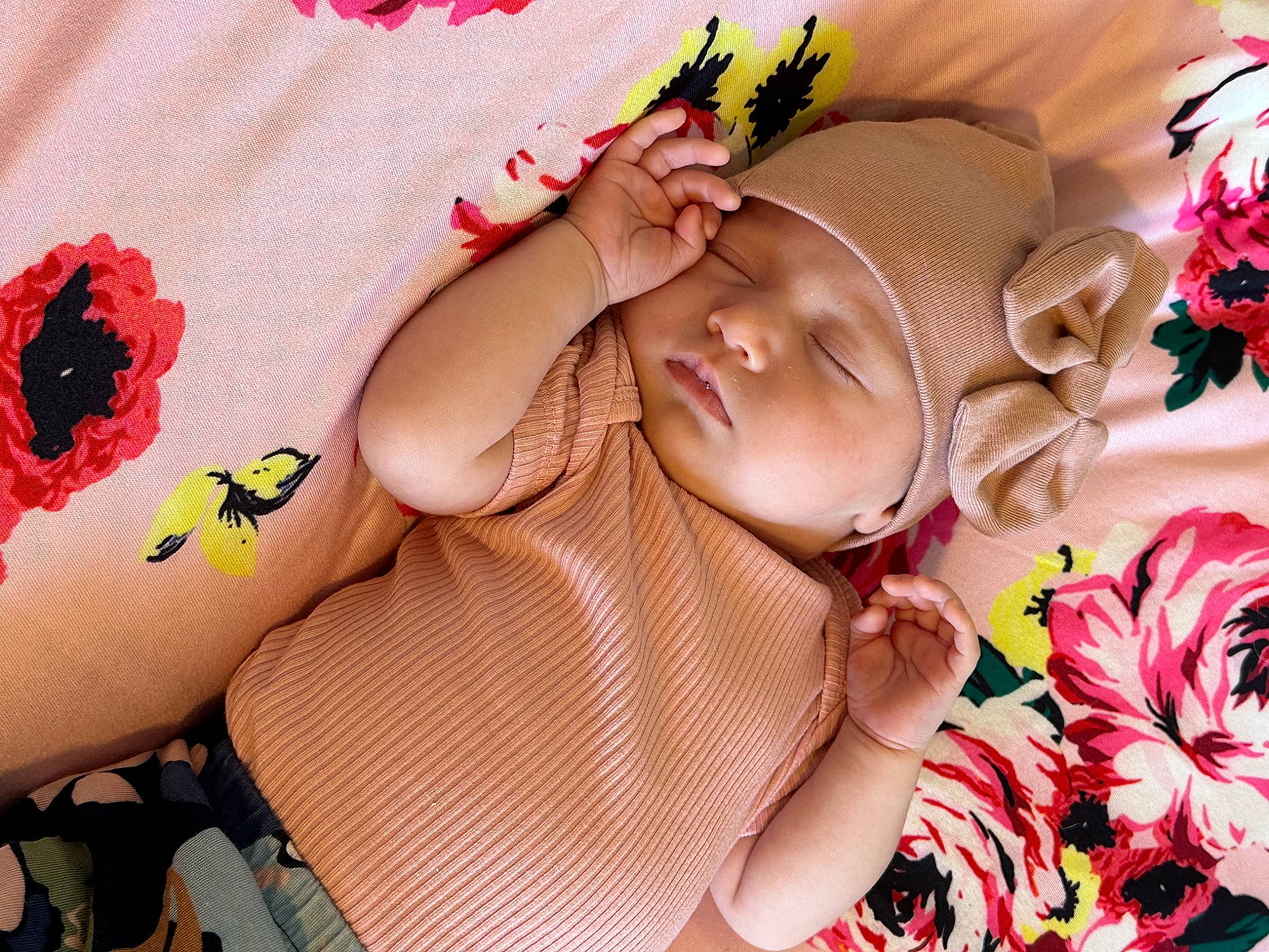 Hazel joined the competition — help win amazing prizes! baby, baby_toddler_clothing, eyelash, facial_expression, finger, flower, hand, happy, headwear, lip, mouth, nail, neck, person, petal, pink, skin, sleeve, textile, thigh