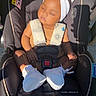 adorable, baby, car_seat, child, comfort, cute, fashion, headband, infant, outdoor, peaceful, portrait, resting, safety_harness, seat_belt, sleeping, summer, sunlight, toddler, white_shoes