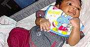 Adore joined the competition — help win amazing prizes! baby, bib, blanket, casual_wear, child, clothing, cozy, curious, cute, diaper, floor, happy, home, indoor, infant, lying_down, person, sneakers, soft, young_child