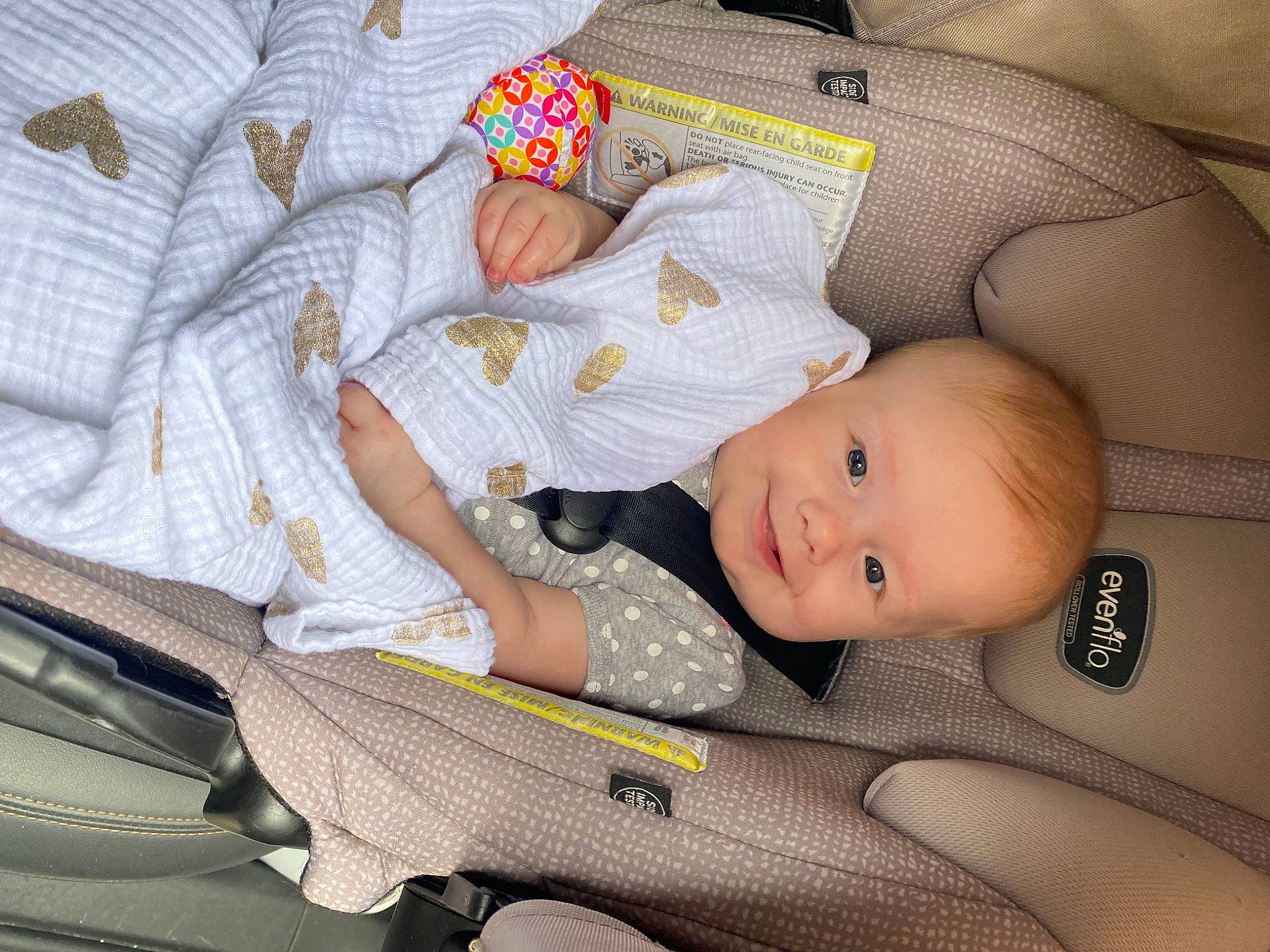 Bella joined the competition — help win amazing prizes! baby, baby_carriage, baby_products, baby_safety, baby_toddler_clothing, car_seat, child, comfort, head, joy, lap, linens, nap, pattern, person, sitting, sleep, smile, toddler