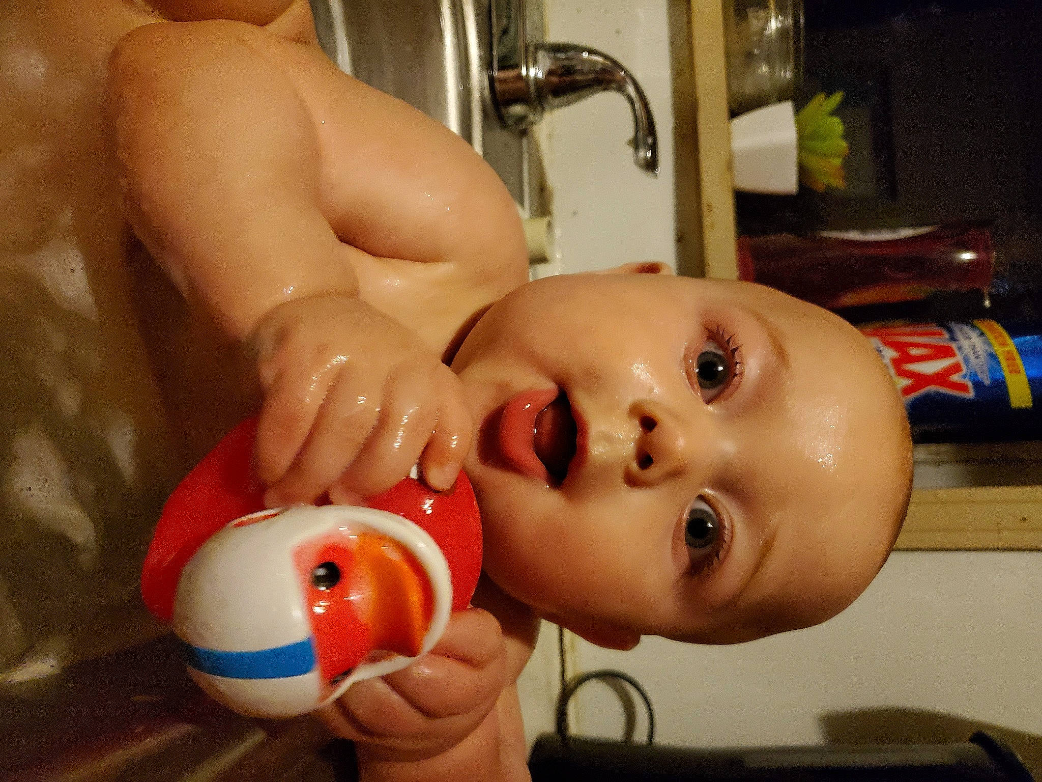 Waylon Cash joined the competition — help win amazing prizes! baby, bathing, cheek, child, finger, hand, head, mouth, muscle, nose, person, thumb, toddler