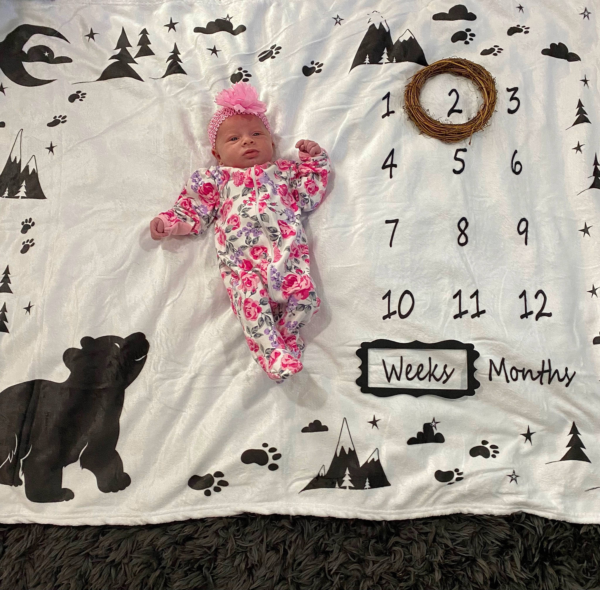 Julianna joined the competition — help win amazing prizes! art, baby, baby_toddler_clothing, carnivore, circle, companion_dog, dog, font, happy, headwear, illustration, linens, magenta, pattern, person, pink, rectangle, room, sleeve, t_shirt
