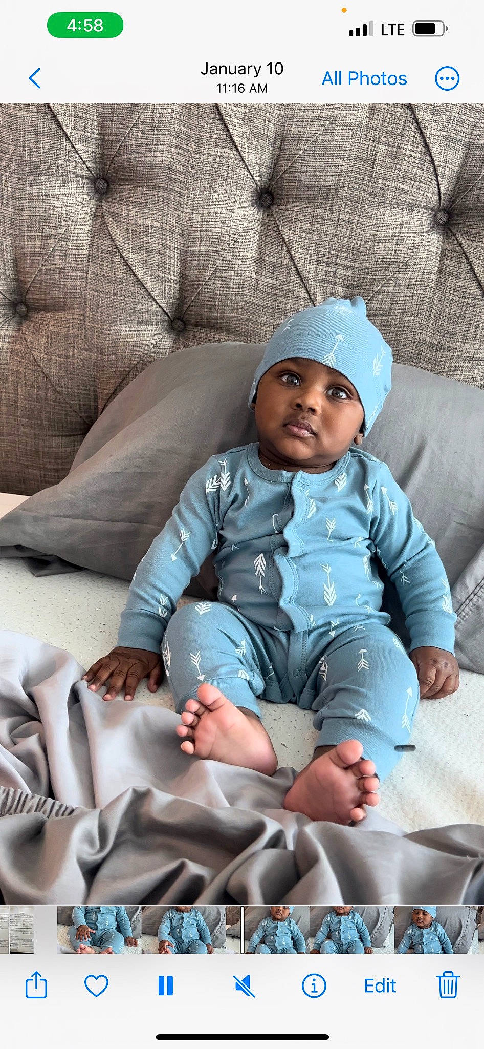 Cree joined the competition — help win amazing prizes! baby, baby_toddler_clothing, cheek, comfort, couch, electric_blue, face, flash_photography, grey, headwear, human_leg, lap, leg, linens, mouth, person, sitting, skin, sleeve, textile