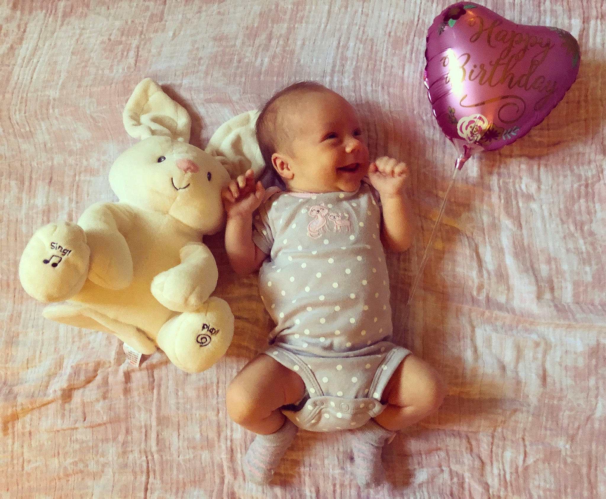 Mikeyla joined the competition — help win amazing prizes! baby, baby_toys, beige, child, doll, ear, fawn, figurine, happy, love, person, pink, toy