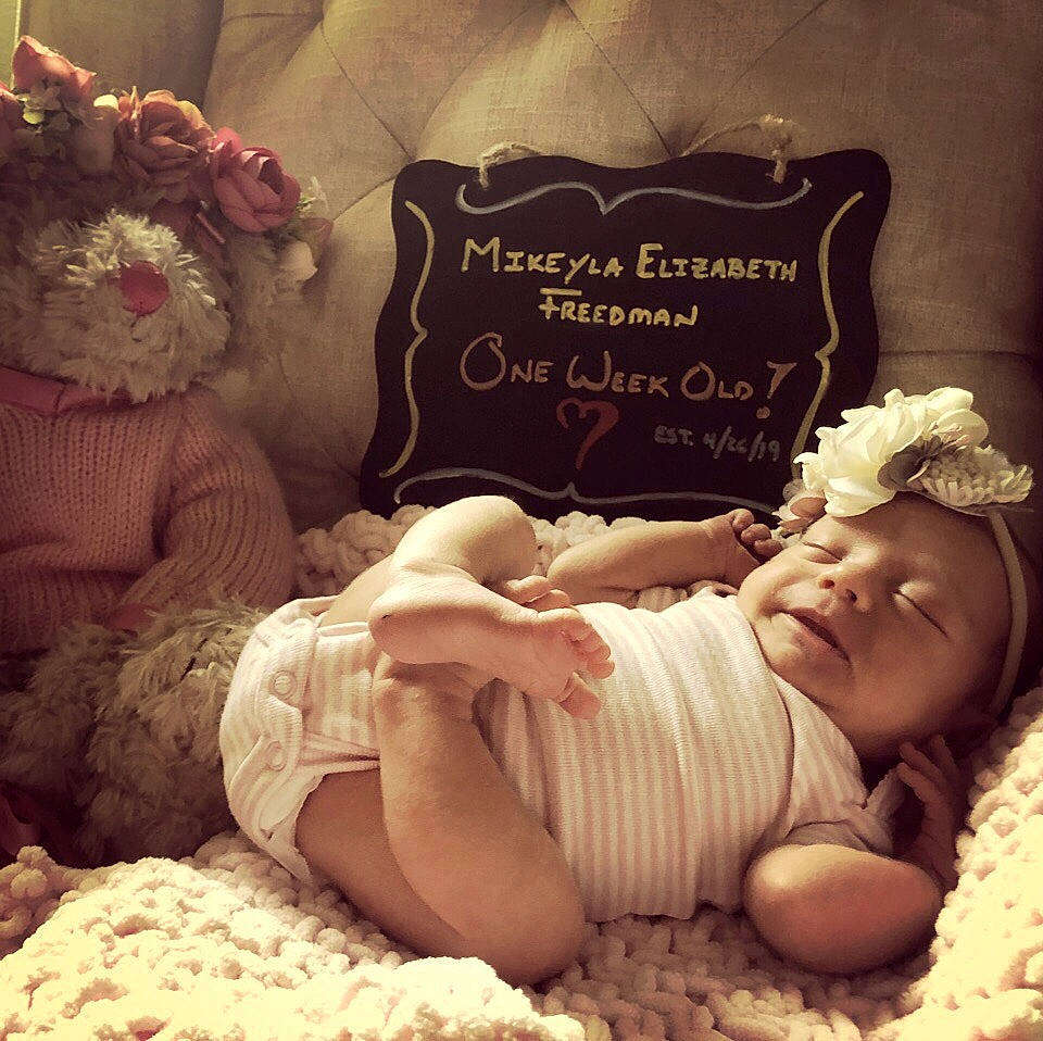 Mikeyla is registered to the contest to win money with this photo: baby, baby_products, baby_sleeping, bedtime, birth, child, font, hair_accessory, happy, love, nap, person, photography, product, room, sleep, toddler