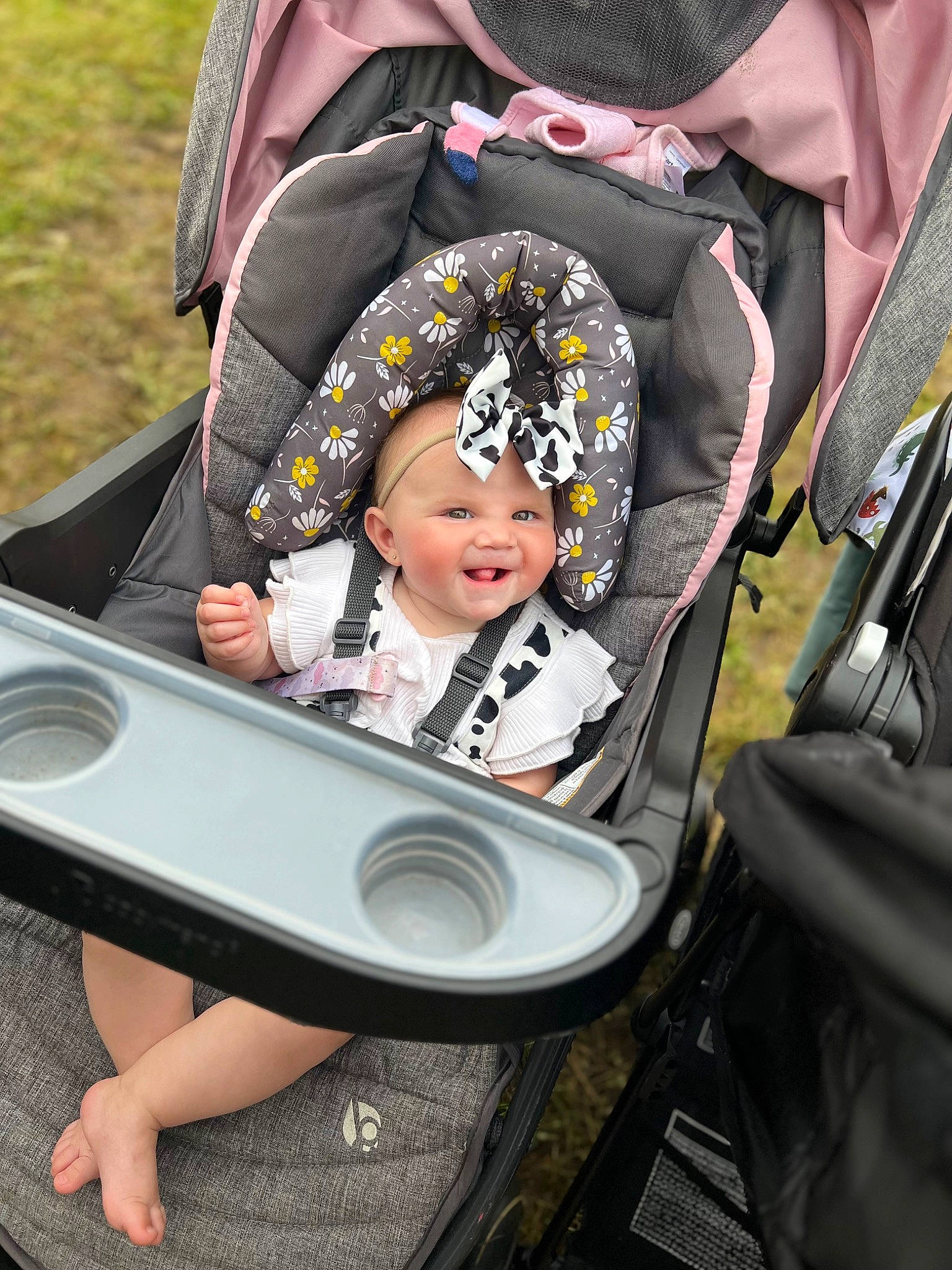 Ellah Rae-lynn joined the competition — help win amazing prizes! auto_part, baby, baby_carriage, baby_products, baby_safety, car_seat, child, comfort, event, fun, hat, head, headwear, luxury_vehicle, motor_vehicle, person, sitting, smile, sun_hat, toddler