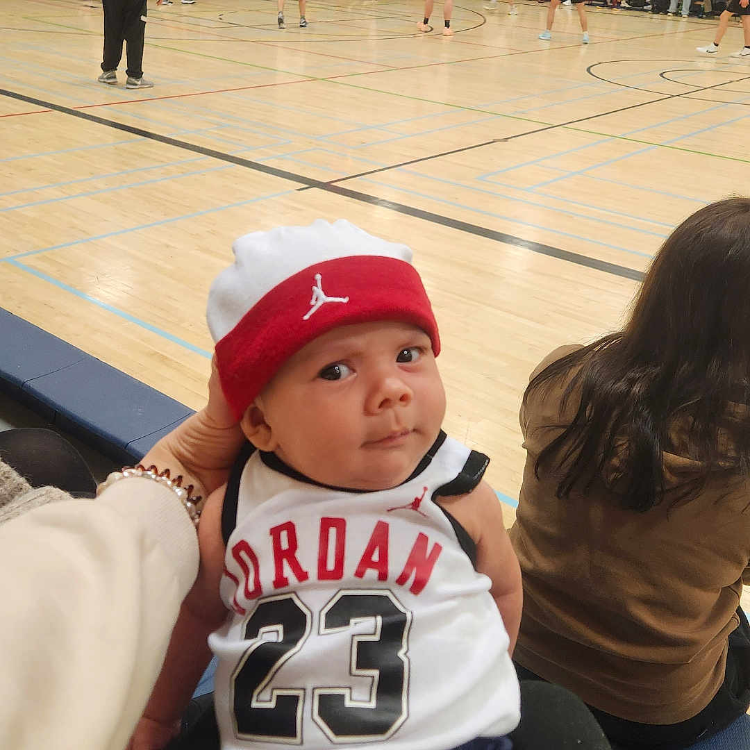 Declan joined the competition — help win amazing prizes! adult, baby, baseballcap, cap, clothing, face, female, footwear, hat, head, male, man, people, person, photography, portrait, shoe, t_shirt, woman, wood