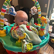 Laven joined the competition — help win amazing prizes! baby, blanket, activity_center, toy, bottle, table, indoor, child, infant, colorful, monkey_toy, bird_toy, green_blanket, wooden_table, playtime, cute, childcare, early_learning, home_interior, bright_starts