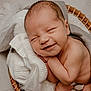 newborn, baby, smile, sleeping, basket, blanket, cozy, infant, cute, skin, head, hands, peaceful, resting, soft, warm, lying, portrait, closeup, babycare