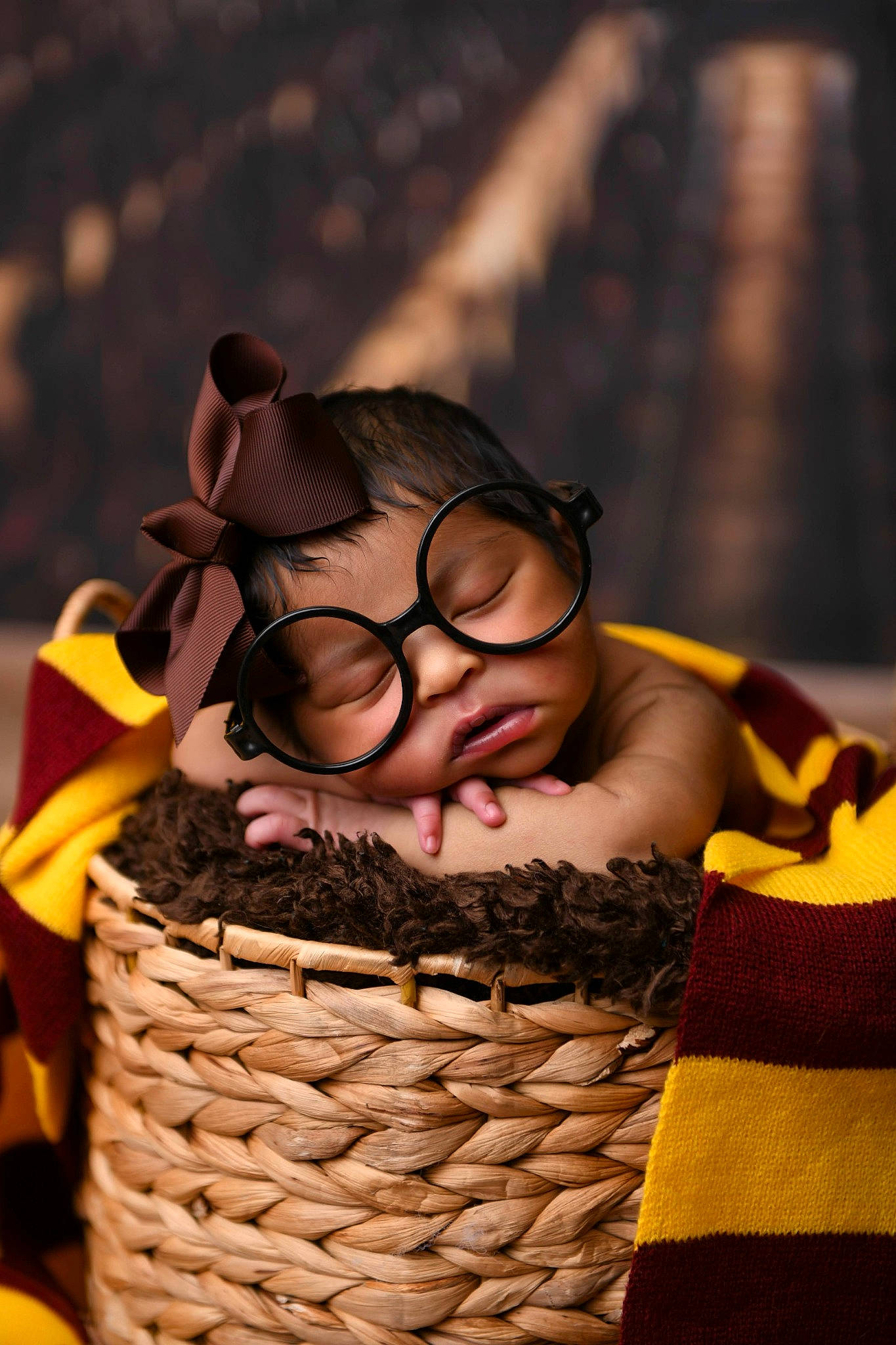 Zoie joined the competition — help win amazing prizes! basket, child, event, eyewear, fashion_accessory, fur, glasses, hamper, metal, person, picnic_basket, present, sitting, storage_basket, sunglasses, sweetness, table, toy, vision_care, wicker