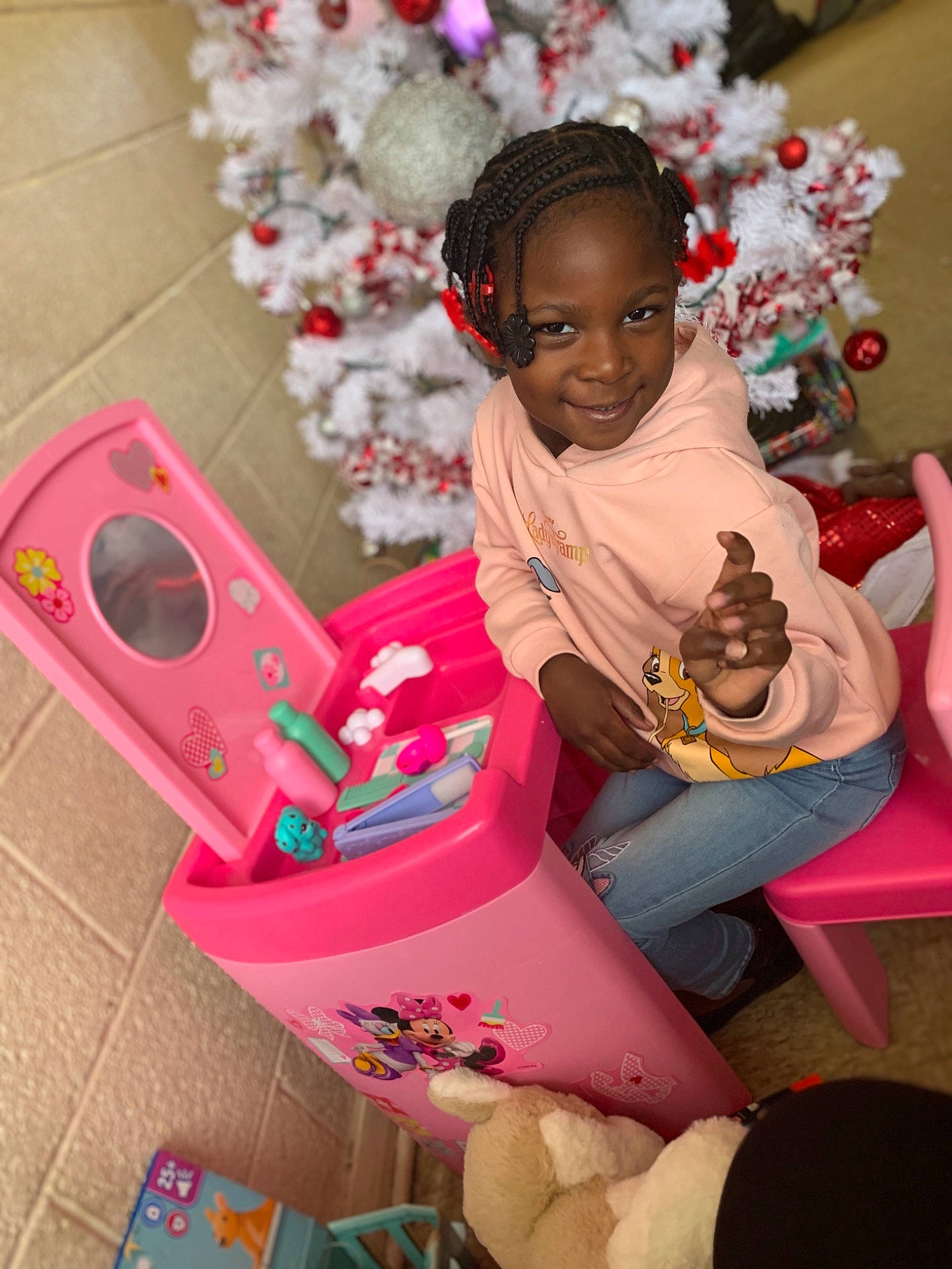 Azaria joined the competition — help win amazing prizes! baby, baby_playing_with_toys, baby_products, baby_toddler_clothing, baby_toys, child, christmas, gadget, hair_accessory, holiday, joy, laugh, magenta, party_supply, person, pink, plastic, play, playset, sitting