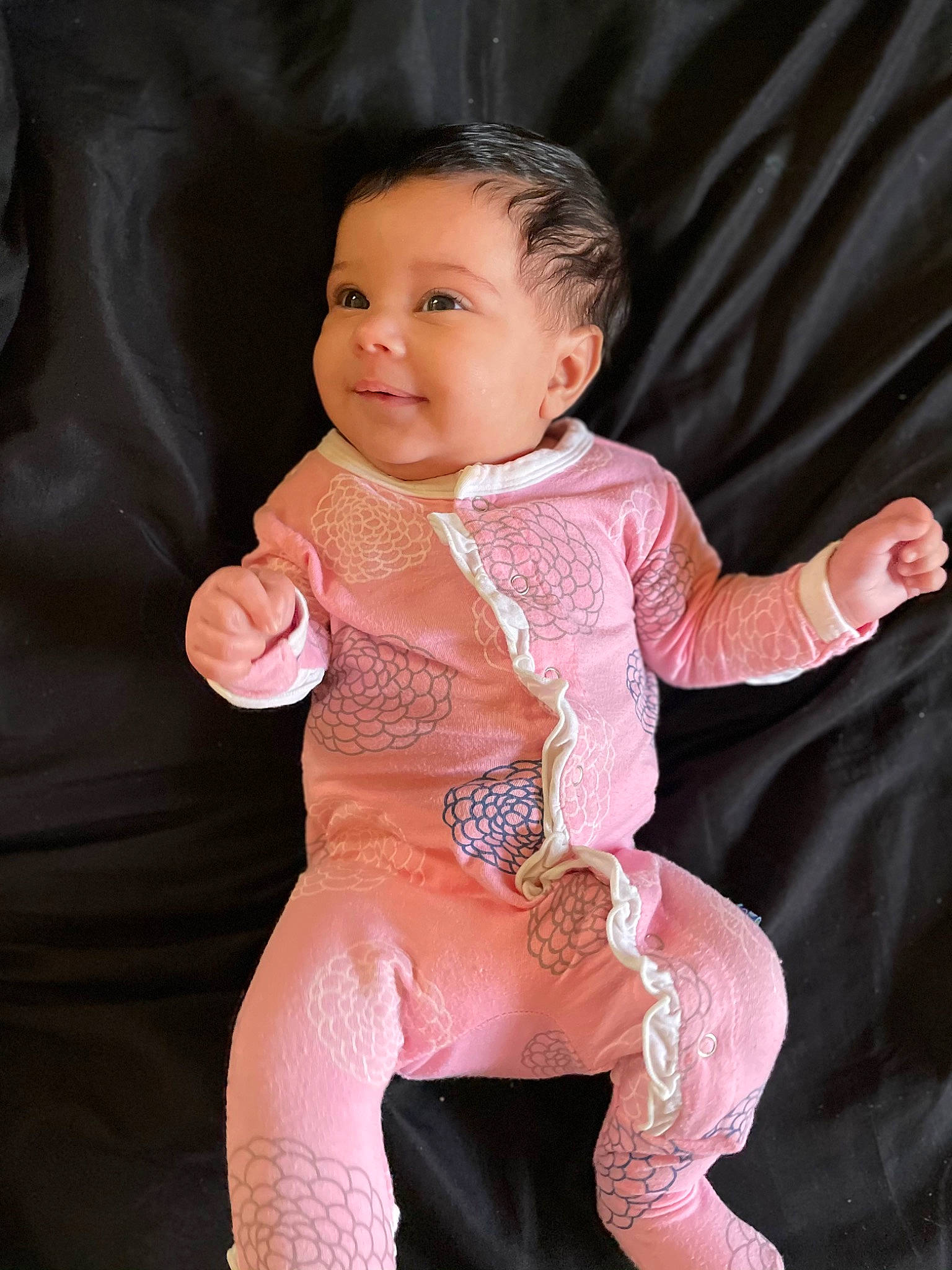Kahlani joined the competition — help win amazing prizes! baby, baby_toddler_clothing, child, child_model, finger, nightwear, overall, person, pink, skin, sleeve, thumb, toddler