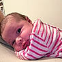 Rose a rejoint le concours — aidez-le/la à gagner de superbes lots ! baby, newborn, infant, face, eyes, blanket, striped, pink, white, cozy, resting, closeup, portrait, cute, sleepy, soft, child, human, indoors, comfort