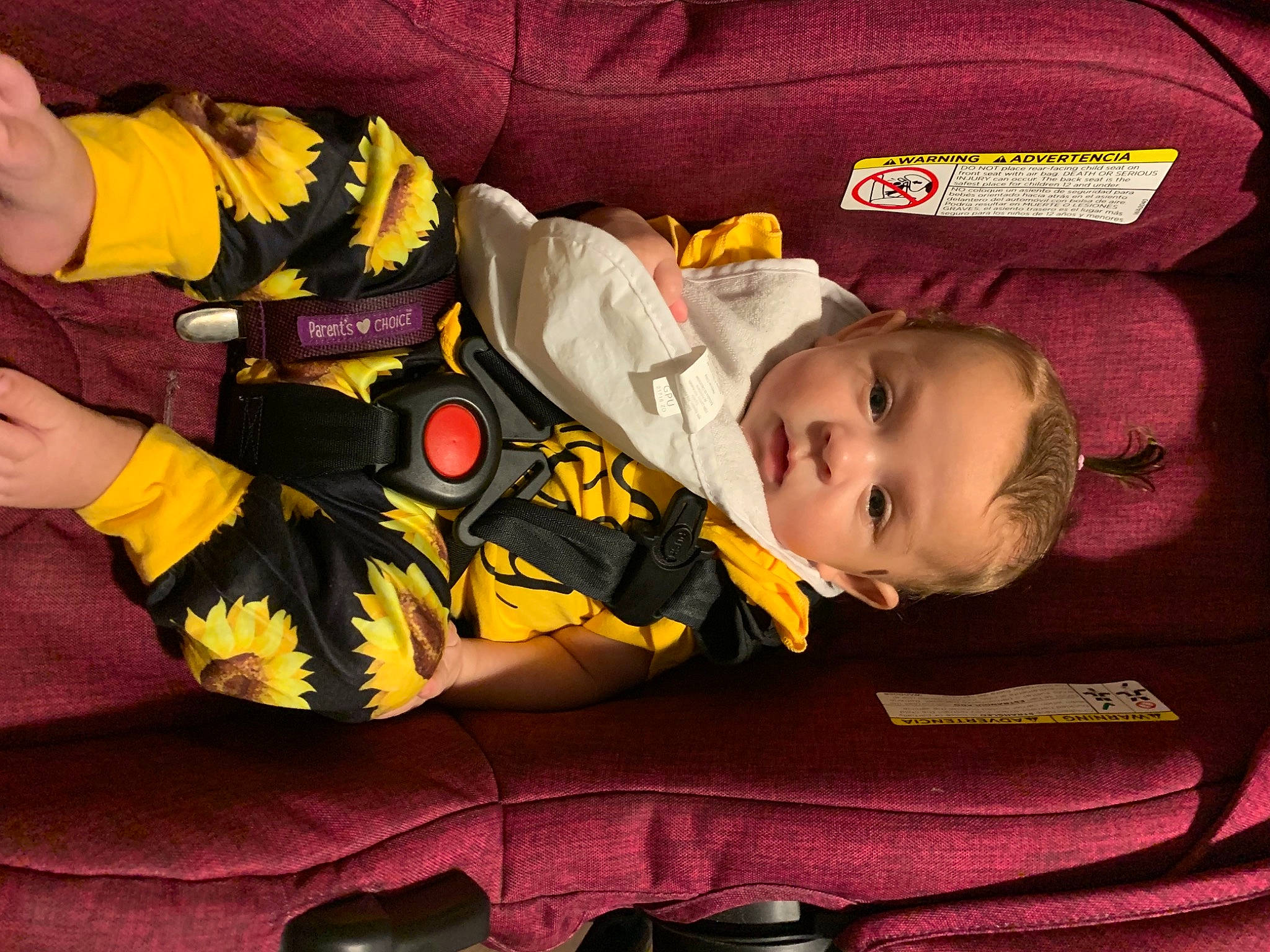 Kinzleigh is registered to the contest to win money with this photo: baby, baby_products, baby_sleeping, baby_toddler_clothing, bedtime, cheek, child, comfort, facial_expression, fun, happy, lap, linens, magenta, person, photograph, room, sitting, smile, textile