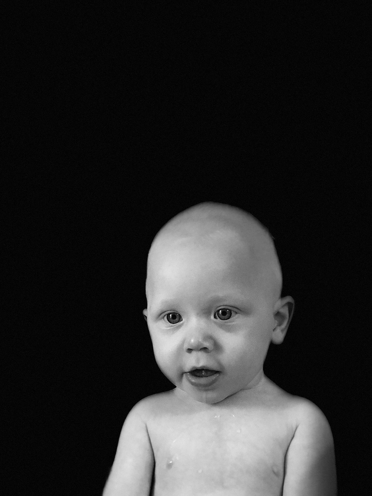 Caysen joined the competition — help win amazing prizes! art, baby, baby_toddler_clothing, cheek, chest, child, darkness, flash_photography, happy, lip, monochrome, monochrome_photography, no_expression, person, portrait, portrait_photography, still_life_photography, toddler