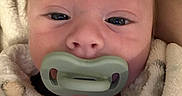 Bentley joined the competition — help win amazing prizes! baby, infant, pacifier, blanket, closeup, face, skin, eyes, sleepy, wrapped, comfort, soft, child, newborn, head, mouth, cute, human, indoors, portrait