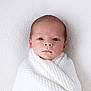newborn, baby, infant, wrapped, blanket, white, knitted, portrait, face, head, closeup, skin, eyes, cute, child, soft, texture, calm, innocence, young