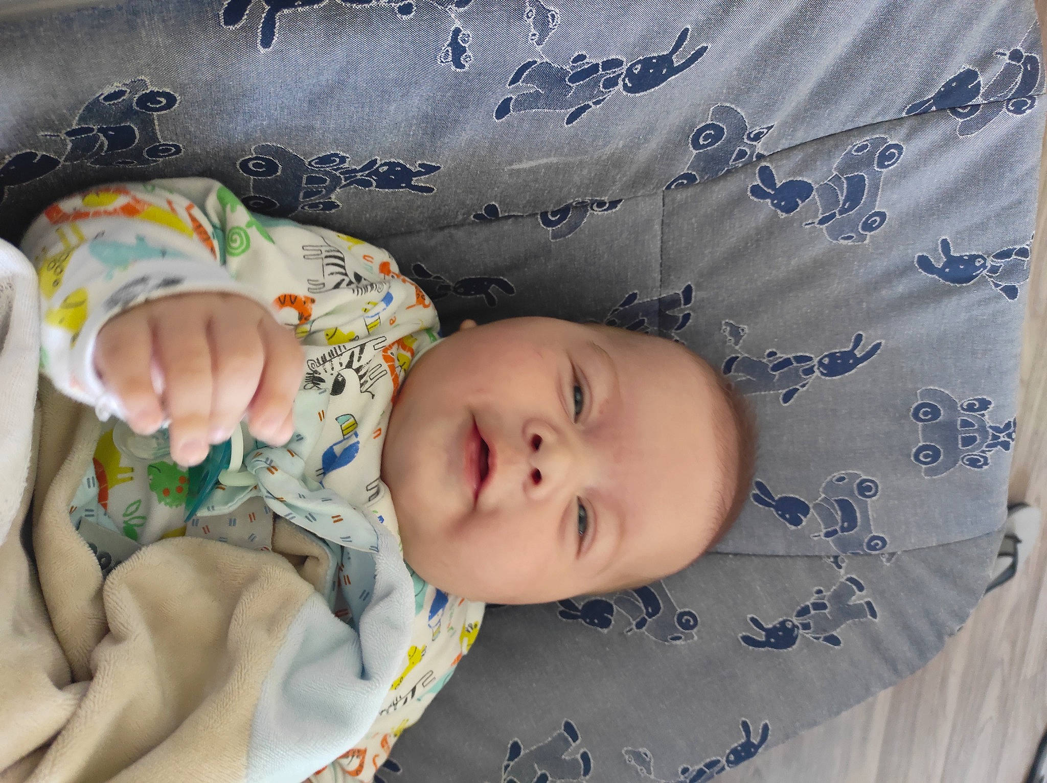 Tïmothé a rejoint le concours — aidez-le/la à gagner de superbes lots ! baby, baby_products, baby_safety, baby_sleeping, baby_toddler_clothing, bedding, bedtime, cheek, child, comfort, head, linens, nap, pattern, person, room, skin, sleep, sleeve, textile