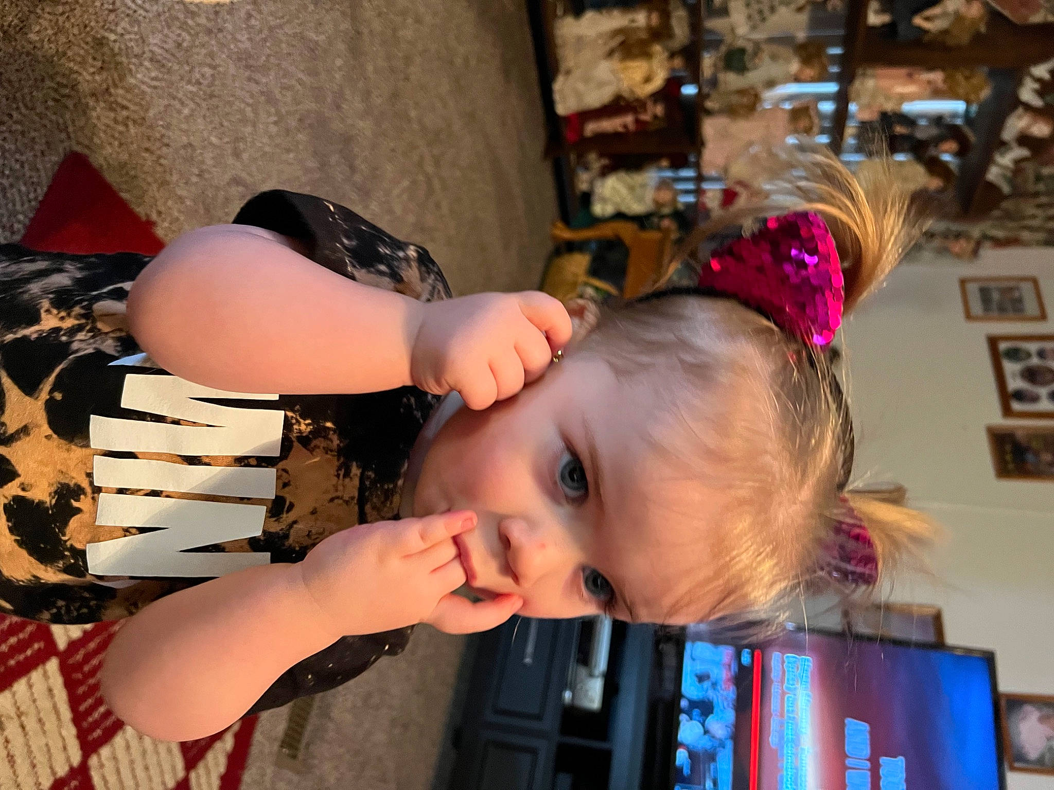 Kayson is registered to the contest to win money with this photo: blond, child, event, eyelash, eyewear, fashion_accessory, fashion_design, fun, hair_accessory, hair_coloring, happy, human_leg, orange, pattern, person, room, thigh, toddler, tradition, waist