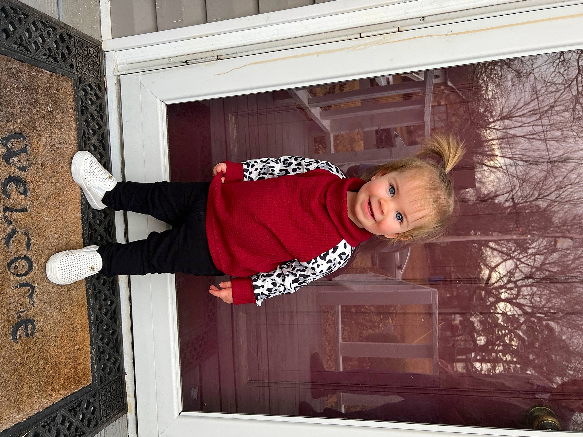 Kayson joined the competition — help win amazing prizes! baby_toddler_clothing, carmine, child, cool, happy, hat, joy, knee, pattern, person, rectangle, sleeve, sportswear, t_shirt, tints_and_shades, toddler, walking_shoe, window, wood