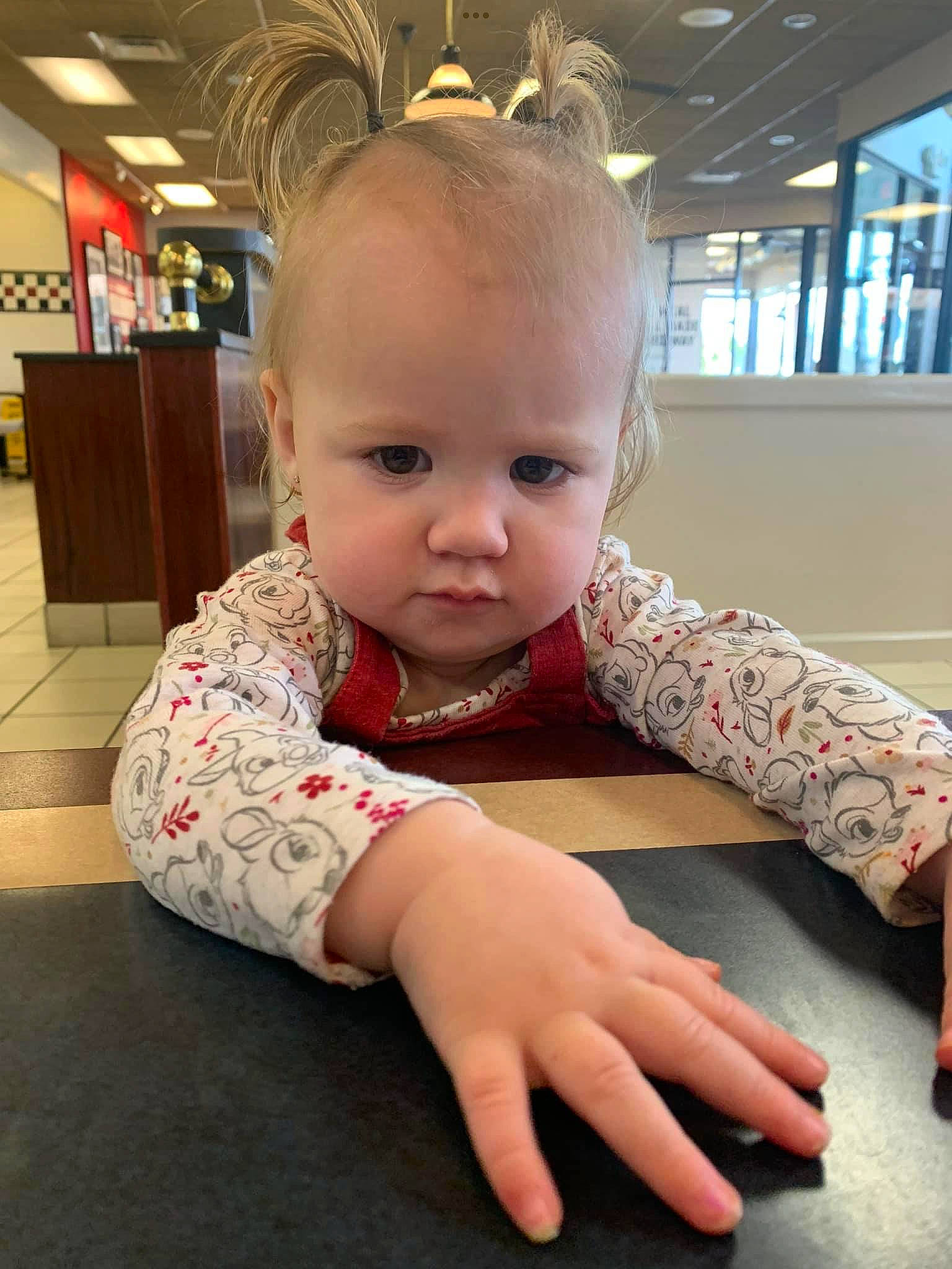 Winter joined the competition — help win amazing prizes! baby, baby_toddler_clothing, chair, cheek, child, elbow, finger, floor, flooring, fun, gesture, nail, pattern, person, room, sitting, skin, sleeve, thumb, toddler