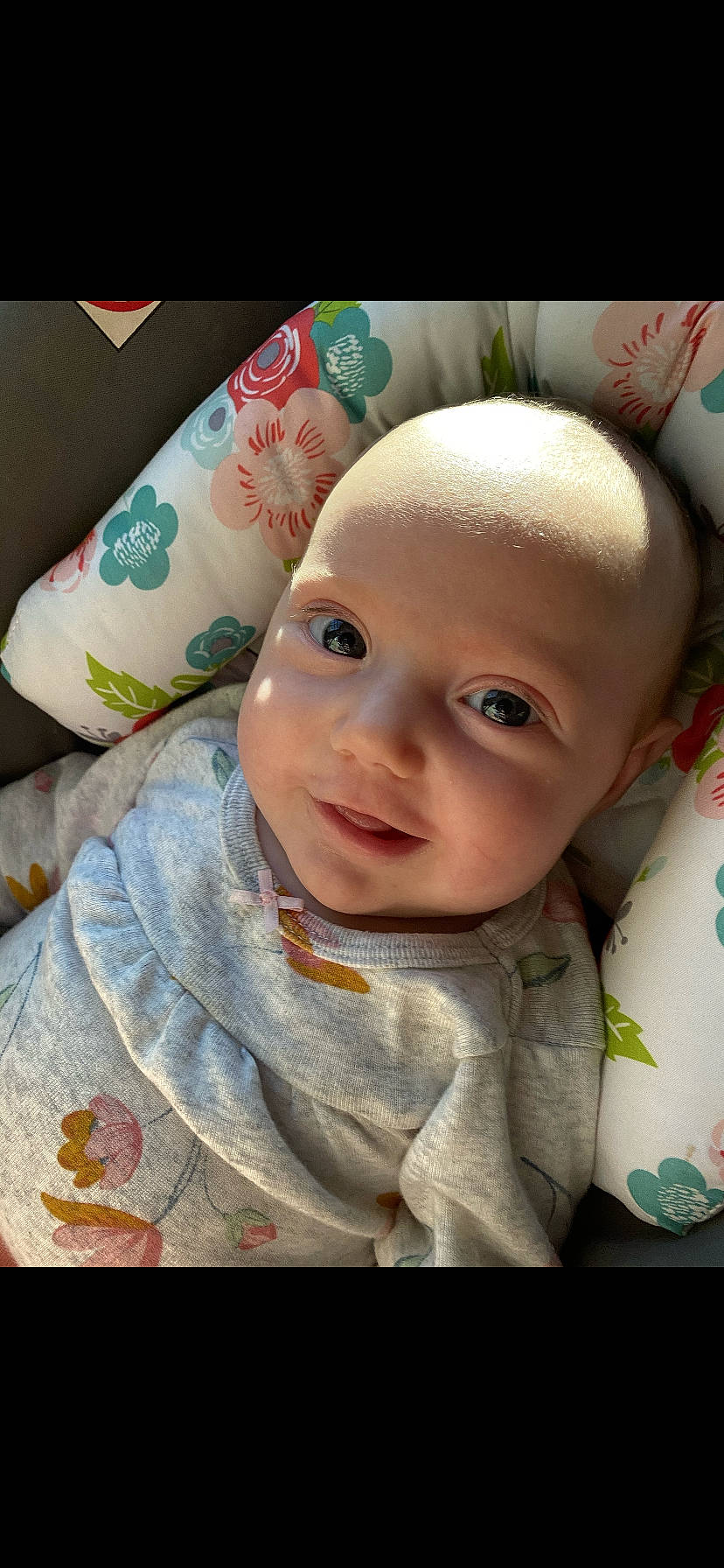 Bellarose is registered to the contest to win money with this photo: baby, baby_toddler_clothing, cheek, chin, eye, eyebrow, eyelash, face, happy, head, iris, linens, lip, mouth, nose, person, pink, skin, sleeve, textile