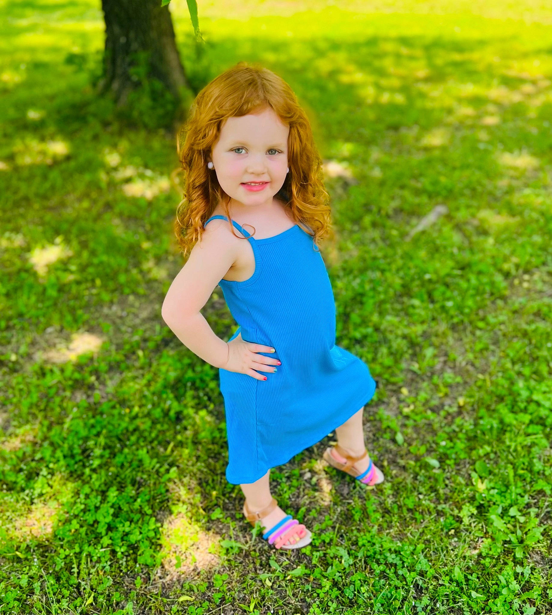Maylee Lynn joined the competition — help win amazing prizes! child, day_dress, electric_blue, fun, grass, grass_family, grassland, green, groundcover, happy, joy, leisure, meadow, natural_environment, natural_landscape, one_piece_garment, people_in_nature, person, plant, smile