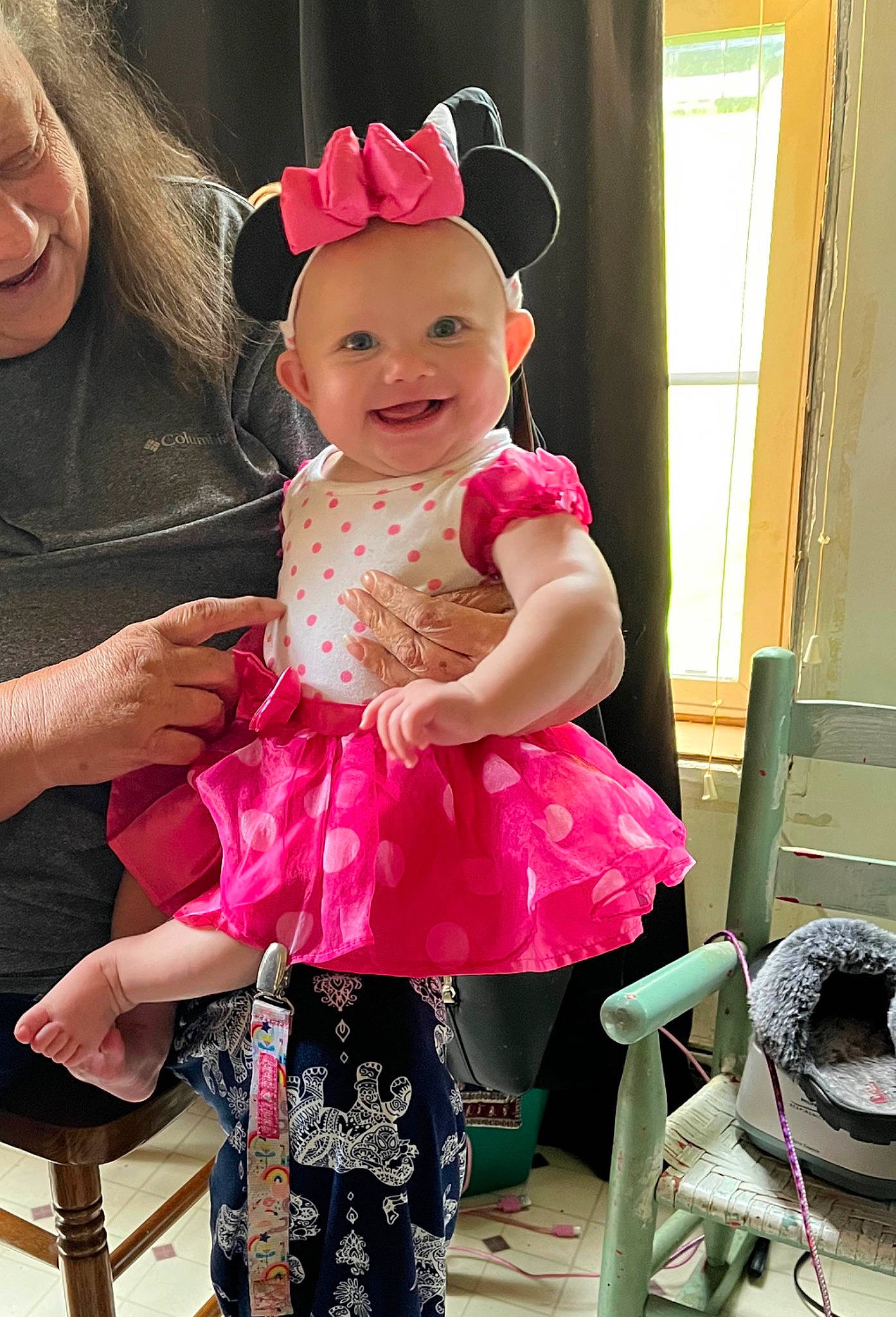 Addison joined the competition — help win amazing prizes! baby_toddler_clothing, child, costume, embellishment, facial_expression, fashion_accessory, fun, gesture, happy, joy, leg, magenta, pattern, person, pink, shoe, skin, sleeve, smile, sock