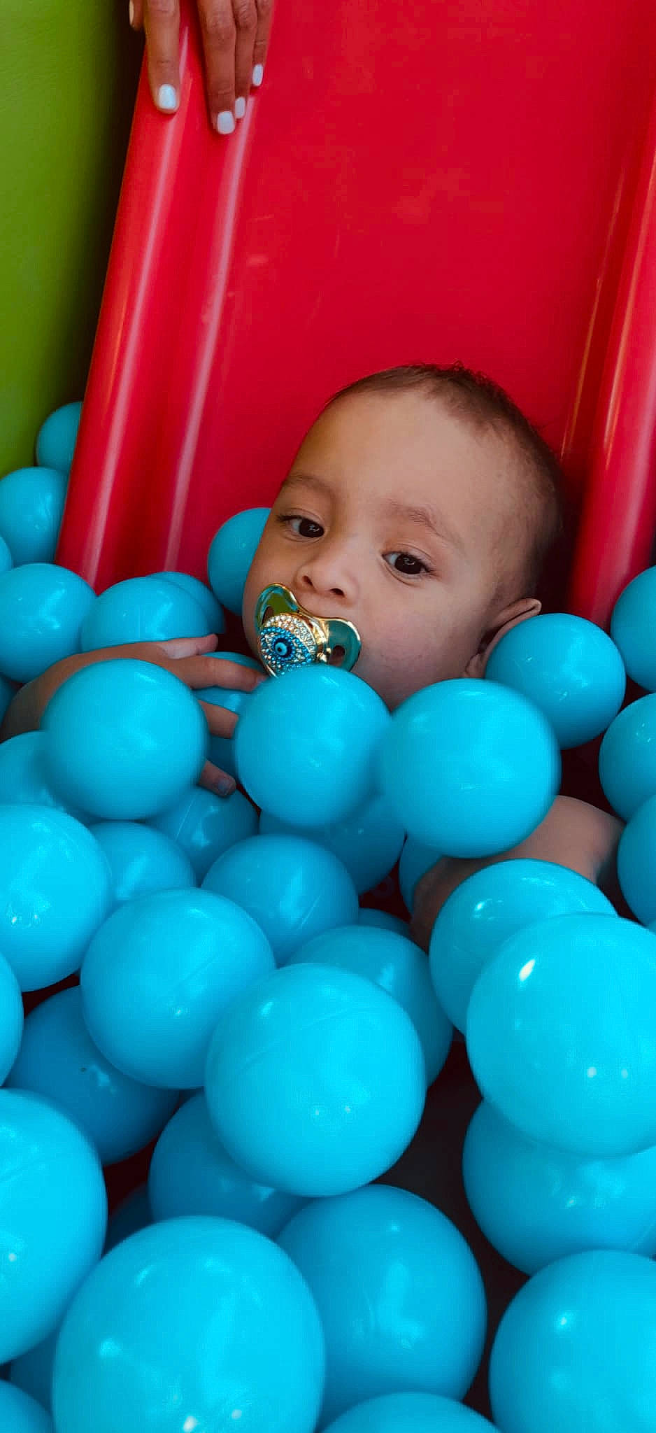 Cassius joined the competition — help win amazing prizes! aqua, azure, baby, baby_playing_with_toys, baby_toddler_clothing, ball_pit, blue, child, circle, electric_blue, facial_expression, fun, green, happy, leisure, pattern, person, photograph, play, toddler