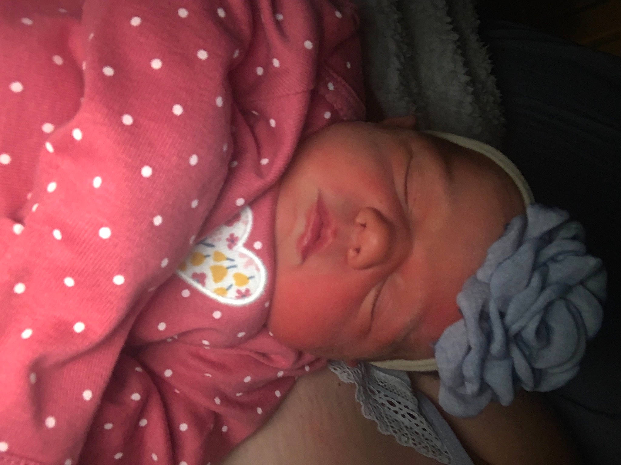 Eva Raeann Johnson is registered to the contest to win money with this photo: baby, baby_sleeping, baby_toddler_clothing, bedtime, carmine, cheek, child, comfort, eye, human_body, linens, lip, magenta, mouth, nose, pattern, person, pink, skin, textile