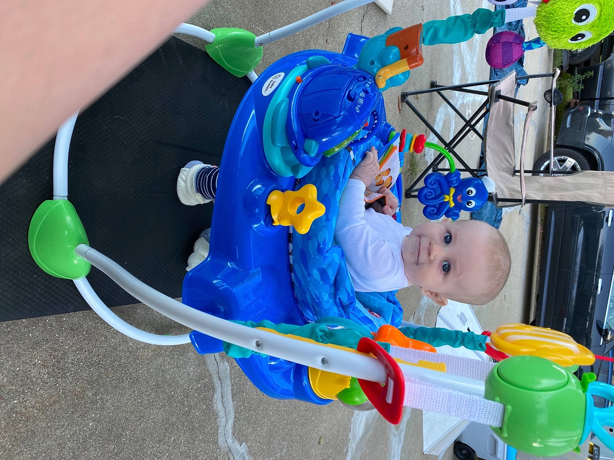 Emmett joined the competition — help win amazing prizes! baby, baby_products, baby_safety, baby_toddler_clothing, baby_toys, child, electric_blue, fun, joy, leisure, person, plastic, play, room, toddler, toy