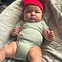 Hudson joined the competition — help win amazing prizes! baby, infant, red_hat, mouse_ears, onesie, blanket, chubby_cheeks, cute, soft_texture, portrait, sitting, indoors, child, young, skin, hands, legs, expression, comfortable, casual