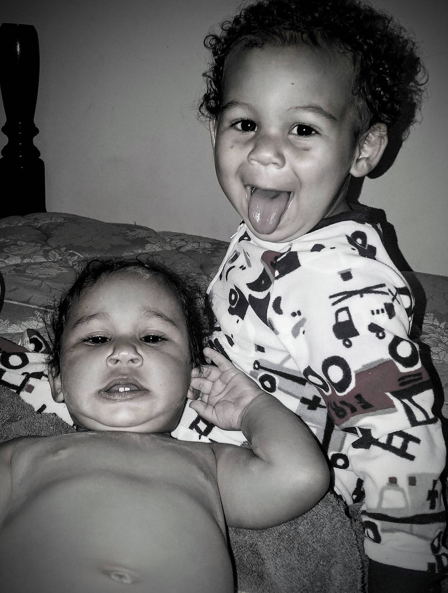 Jayden joined the competition — help win amazing prizes! black, black_and_white, cheek, child, eye, face, facial_expression, fun, happy, iris, joy, monochrome, monochrome_photography, mother, people, person, photograph, photography, sibling, smile