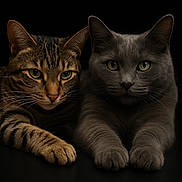 Nayam a rejoint le concours — aidez-le/la à gagner de superbes lots ! cat, cats, feline, pets, tabby_cat, gray_cat, animal, portrait, close_up, whiskers, paws, eyes, fur, domestic_cat, companions, relaxed, black_background, indoor, cute, mammal