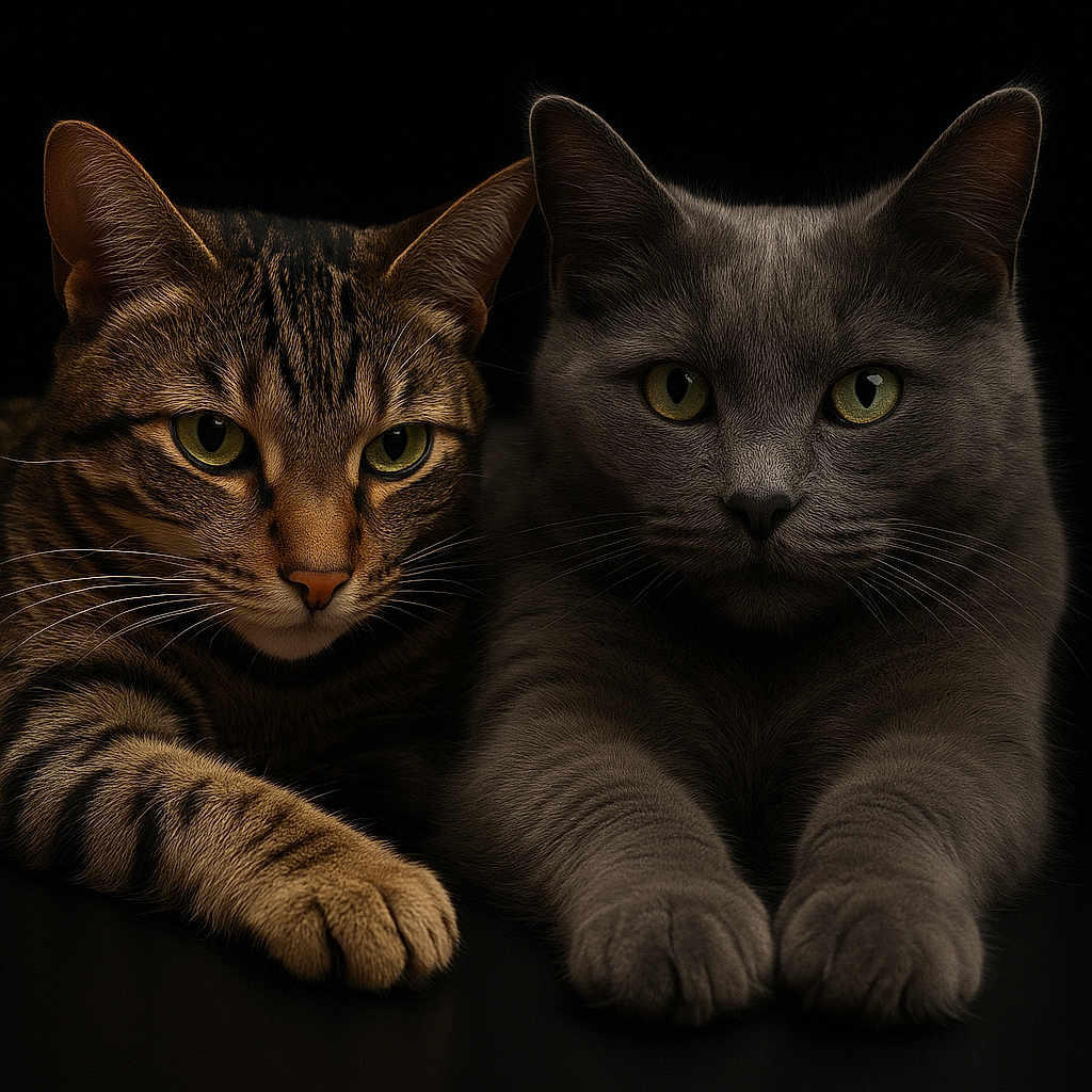 Nayam a rejoint le concours — aidez-le/la à gagner de superbes lots ! animal, black_background, cat, cats, close_up, companions, cute, domestic_cat, eyes, feline, fur, gray_cat, indoor, mammal, paws, pets, portrait, relaxed, tabby_cat, whiskers